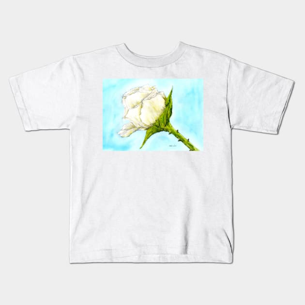 White Rose Kids T-Shirt by Kunst und Kreatives